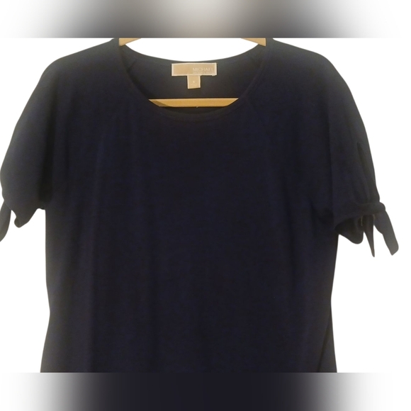 Michael Kors - Red Or Navy Blue, Shift Dress, Short Sleeve, Round Neck, Logo - Picture 5 of 11